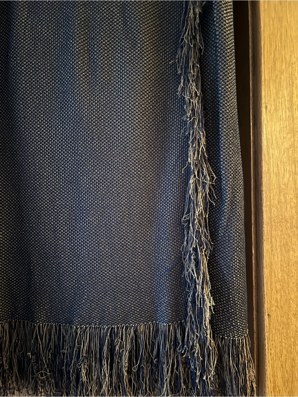 J. Crew Navy Knit Midi Skirt with Fringe Trim